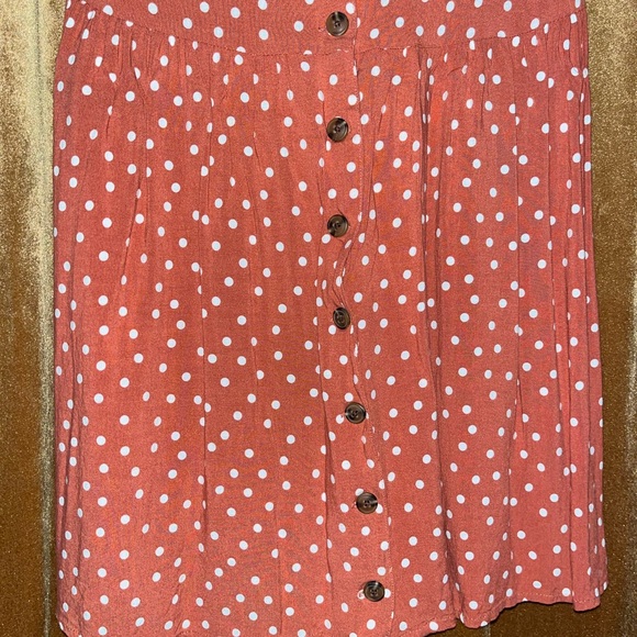 Indigo Rose Polka Dot Button Down Collar Dress - Picture 3 of 4